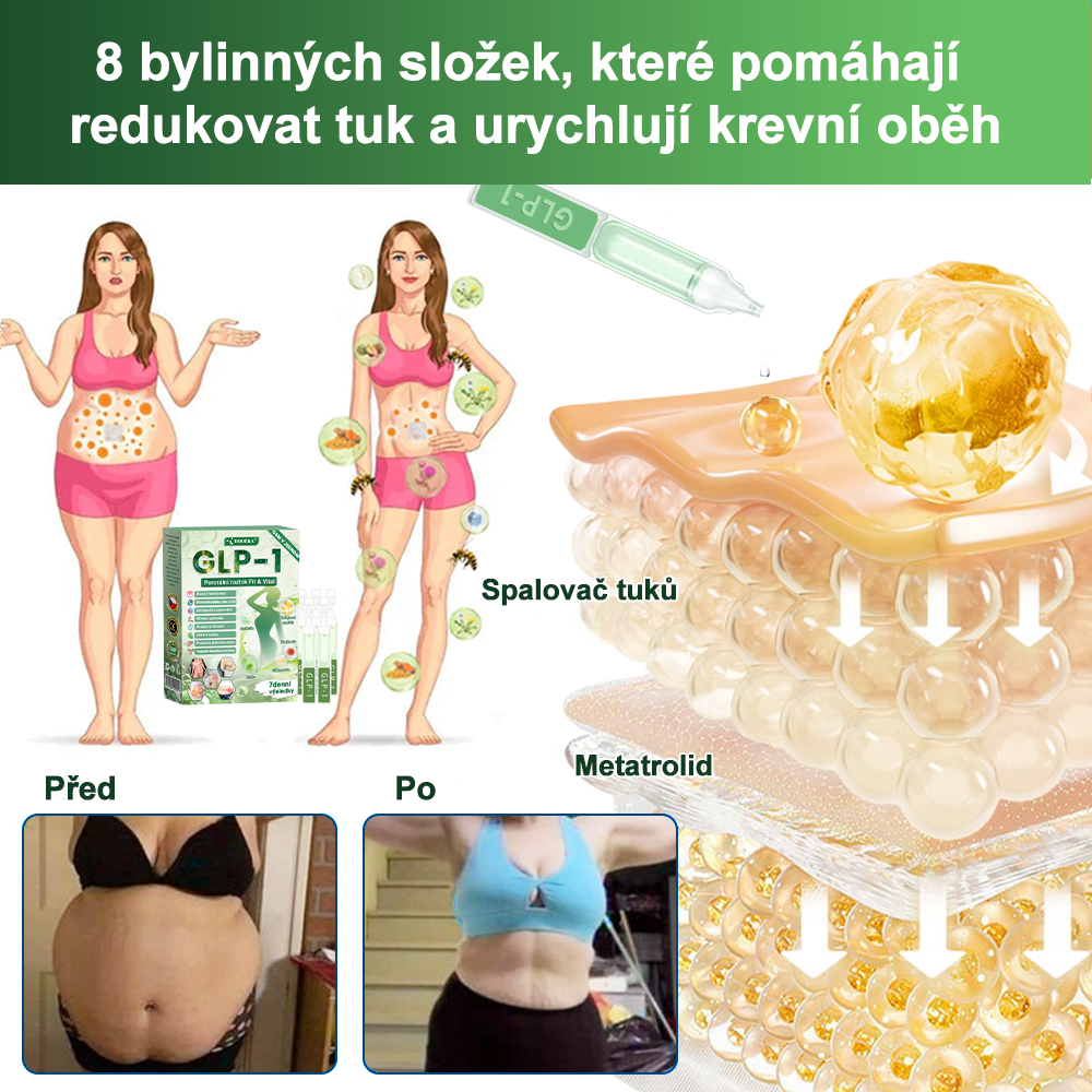 DOOEKA® GLP-1 8 v 1 Fit & Vital perorální roztok – 💧 jednou denně, viditelné změny za 7 dní / při obezitě, kardiovaskulárním zdraví, cukrovce, spánkové apnoi, zdraví střev, kloubních potížích a mnoha dalších stavech
